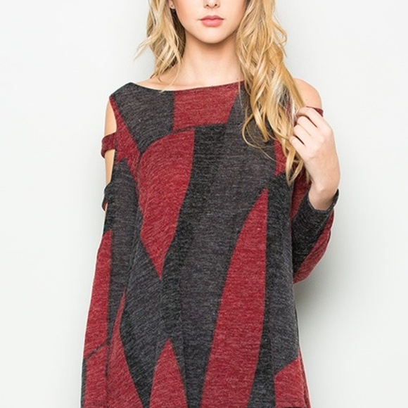 Open Long Sleeve Ladder Cut Out Tunic Top - Picture 6 of 6